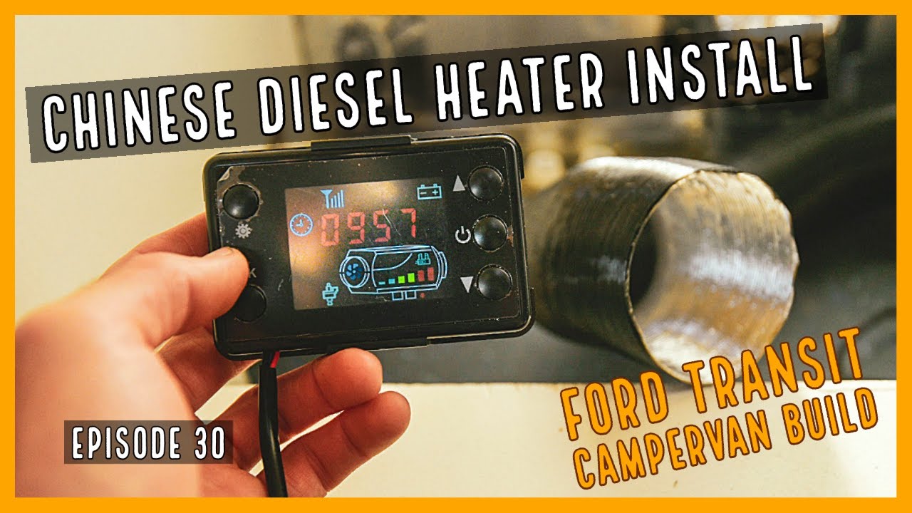 5kw Chinese diesel heater install EP30 Ford Transit Campervan Build