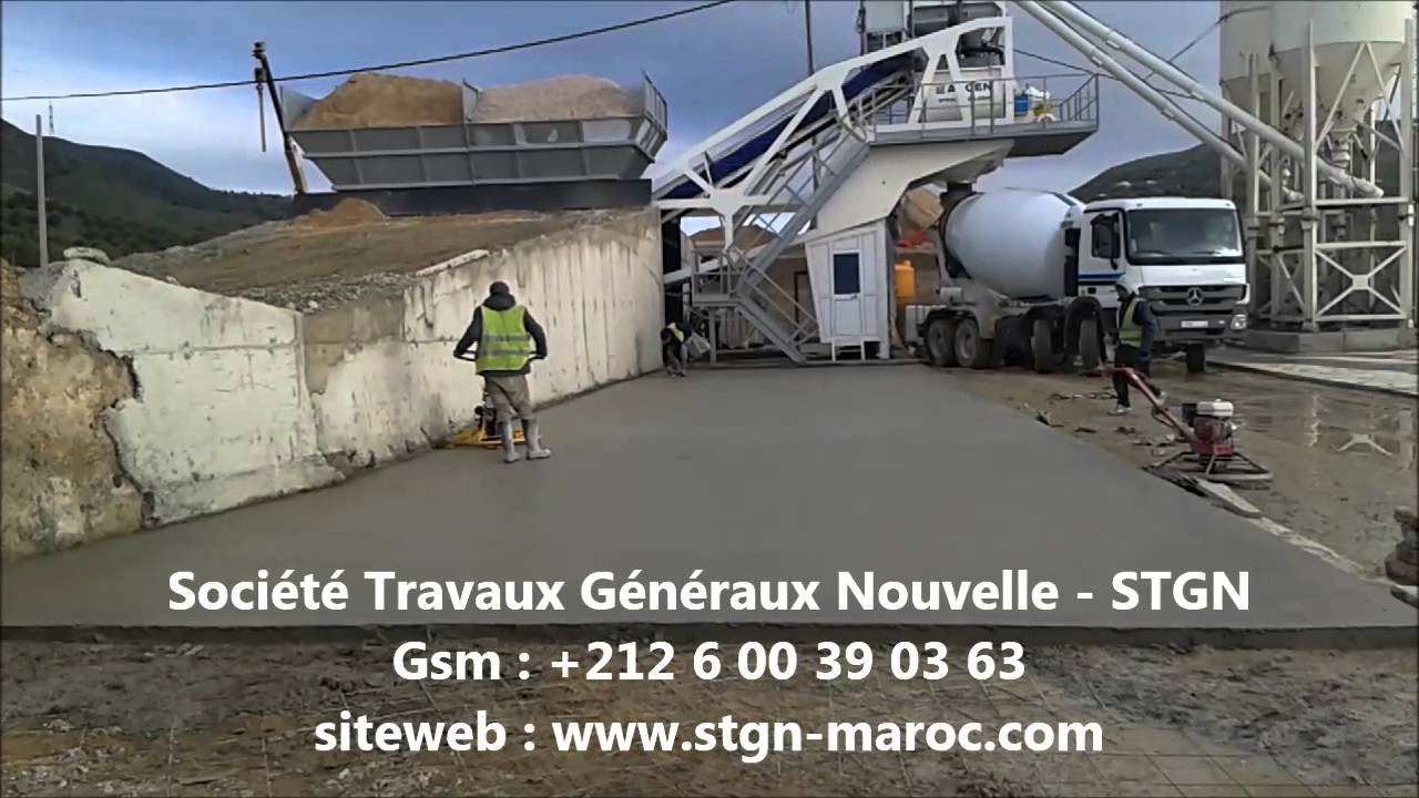 chantier dallage industriel dans un centrale à béton +212600 39 03 63