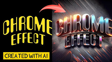 Chrome text effect using adobe Illustrator and Firefly