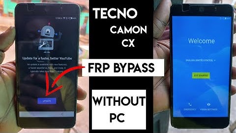 Tecno Camon Cx Frp Bypass Without Pc [ YouTube Update Fix ]