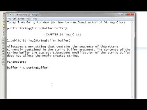 Java Programming Tutorial -String Class-12- public String(St