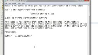 Java Programming Tutorial -String Class-12- public String(St