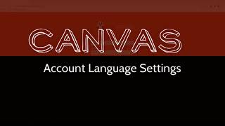 Canvas Language Settings