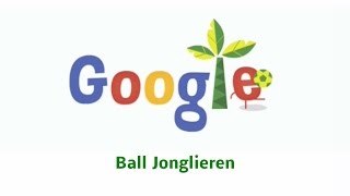 Fußball Weltmeisterschaft 2014 Ball Jonglieren (Google-Doodle)