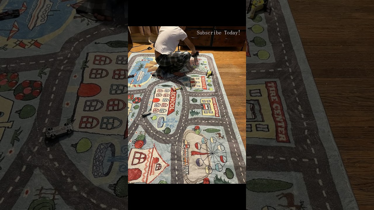 LIVEBOX Soft Kids Rug Play Mat for Baby Boys & Girls | City Life Road Traffic Playroom Rug