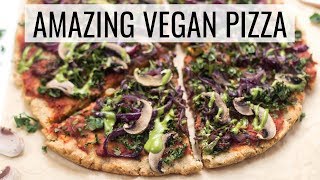 BEST VEGAN PIZZA EVER! | with a grain-free crust 🍕