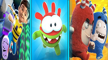 Om Nom: Run VS Oddbods Turbo Run VS Rudra Run Game 3D Gameplay