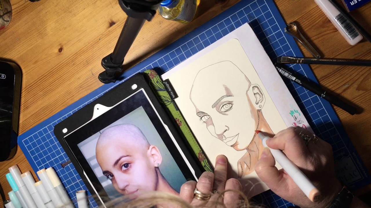 Sktchy draw with Copic markers - YouTube