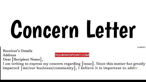 How to Write a Concern Letter Format