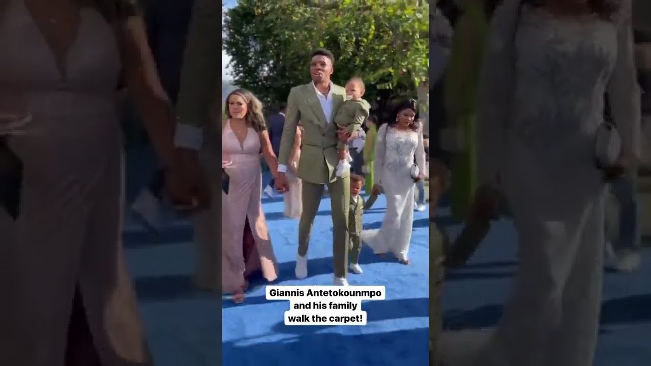 giannis and his family walk the carpet 