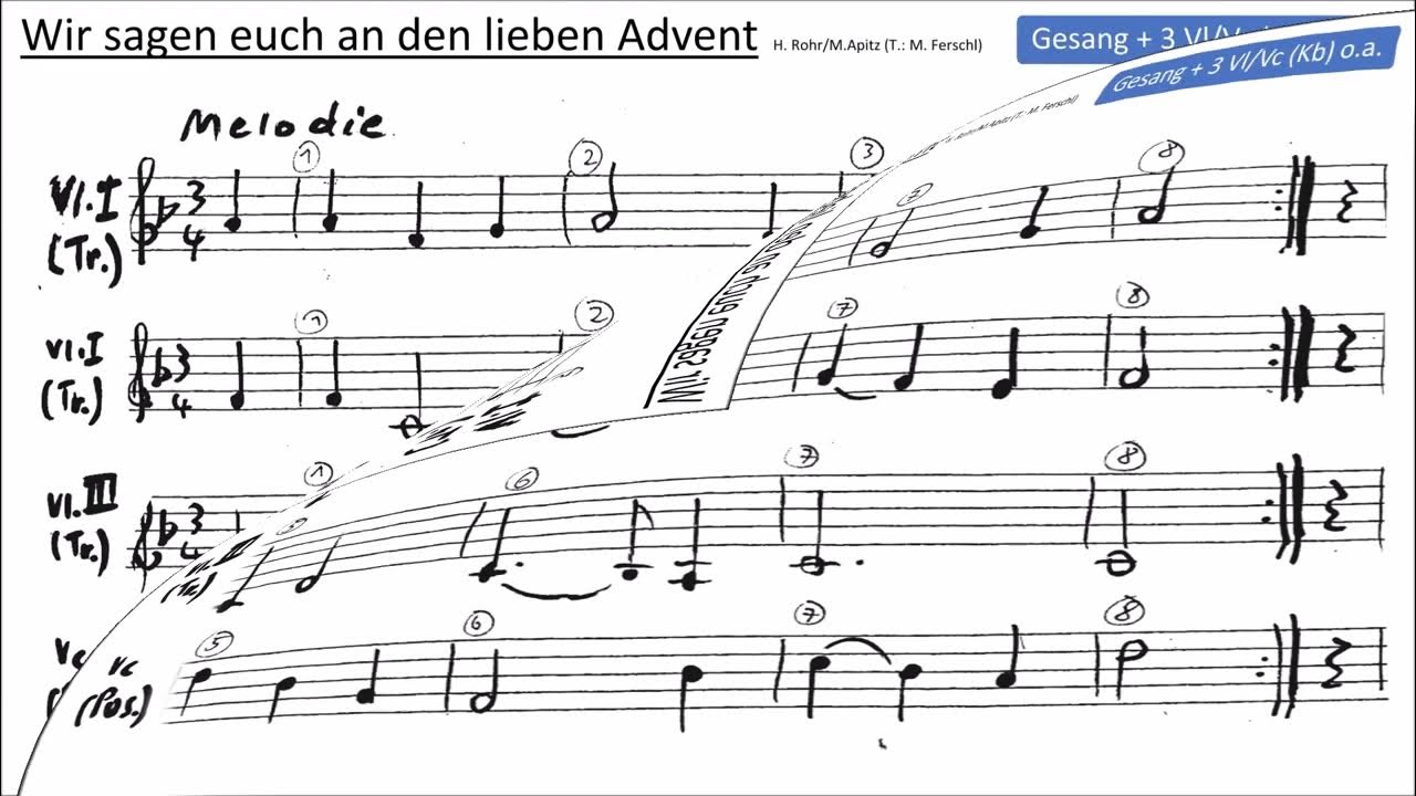 Wir Sagen Euch An Den Lieben Advent Noten