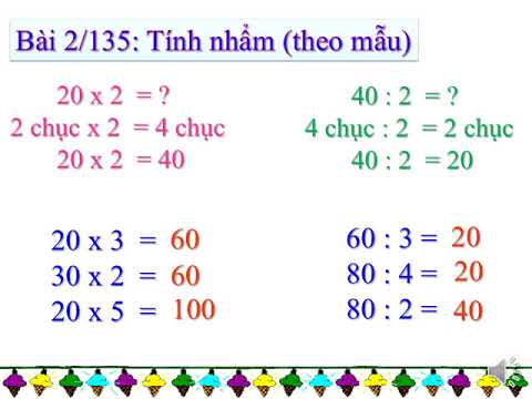 Lớp 2- Tuần 27 - Luyện tập chung (tr. 135) - Luyện tập chung (tr. 136) Không làm bài tập 4, bài tập 5 (tr. 135), bài tập 1 (tr. 136)
