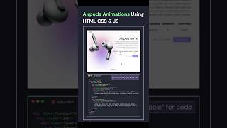 Day 5/30 – AirPods Website Animation Using HTML CSS JS 🎧✨ | Frontend Mini Project #shorts#html#css