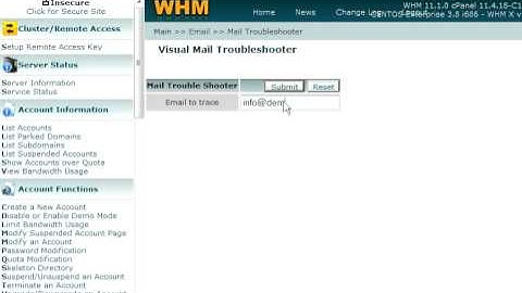 Hostsary.com Tutorial Video for WHM - Using mail troubleshooter in WHM