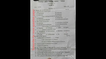 7th science 3rd mid term test question paper 2024