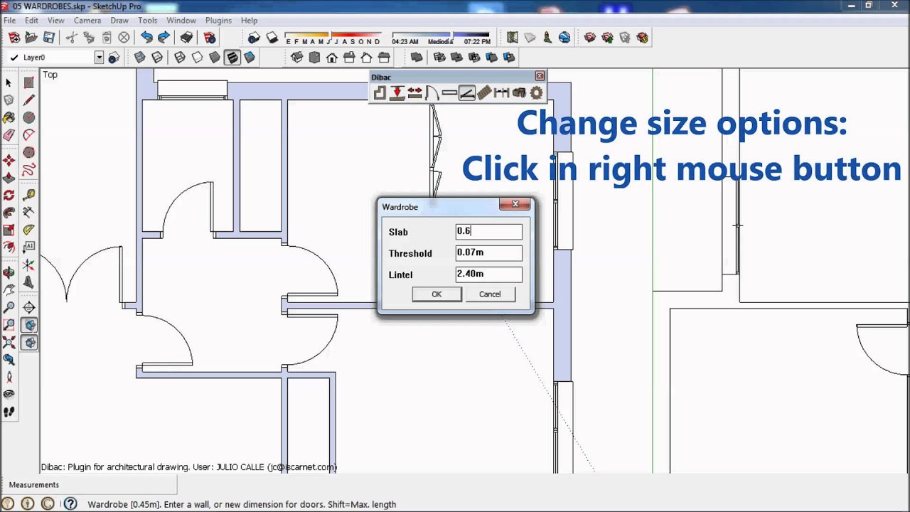 2014 DIBAC FOR SKETCHUP. TUTORIAL 005. WARDROBES - YouTube