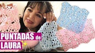  CÓMO TEJER ESTAS LINDAS PUNTADAS DE TEJIDO - FÁCIL Y RÁPIDO -  LAS PUNTADAS DE LAURA CEPEDA