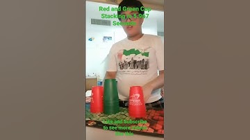 Red and Green Cup Stacking in 5.967 Seconds #cupstacking #shorts