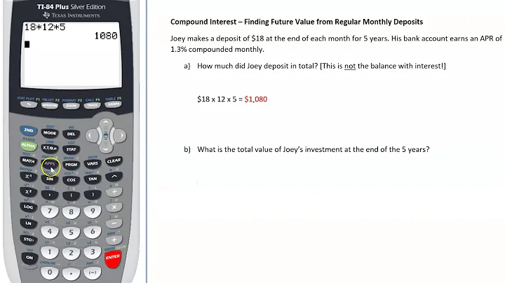 Compound Interest – Finding Future Value from Regular Monthly Deposits