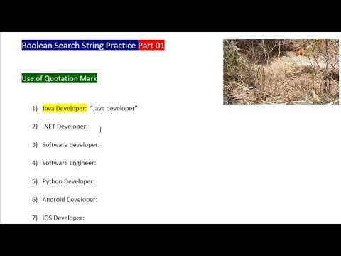 Part 01 | Boolean search string practice |