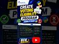 program for voting eligibility using if else python #pythonforbeginners #coding #shorts #voting