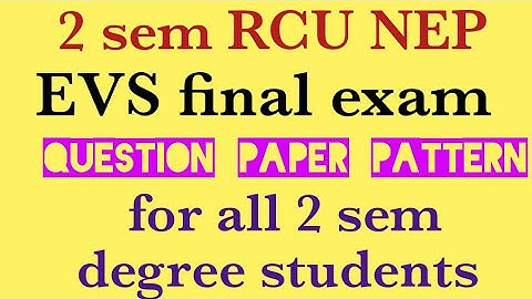 RCU 2 sem enviornmental studies final exam question paper pattern@EEdjoin 