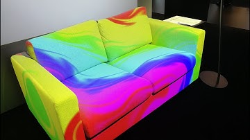 Digital storytelling for retail - interactive projection mapping on sofa for EPSON booth ISE 2020