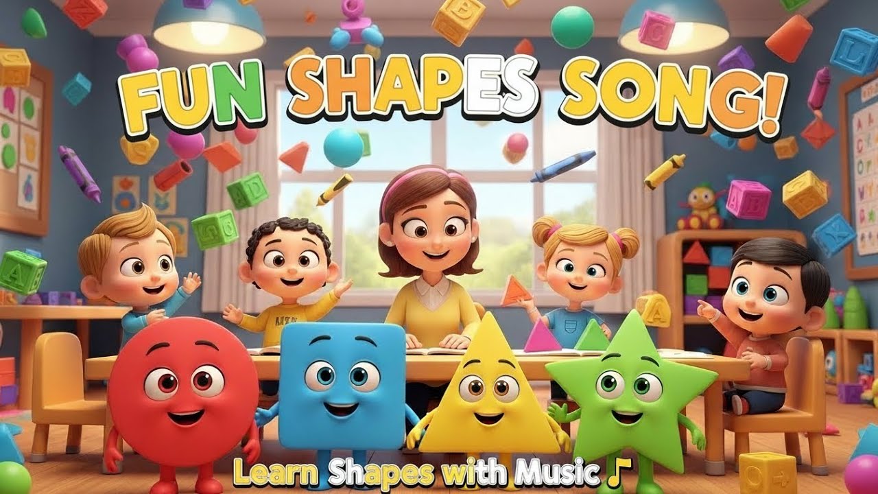 Fun Shapes Song for Kids  | Learn Shapes with Music | Circle, Square, Triangle, Star & More! |