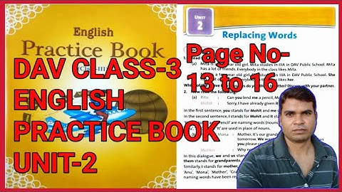 #5🔥English Practice Book Class-3 DAV Unit-2 Replacing Word Worksheet- 2🔥English Grammer DAV Class-3