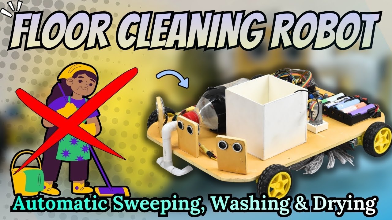 Smart Floor Cleaning Robot | Automatic Sweeping, Washing & Drying | ESP32 WiFi Controlled Robot