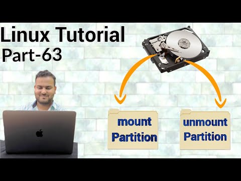 Linux Tutorial 63 - mount command in linux | umount command in linux | Mount and Unmount Partitions
