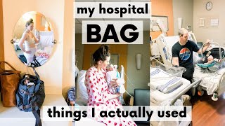 WHAT I ACTUALLY USED IN MY HOSPITAL BAG || LABOR AND DELIVERY BAG PACKING LIST | LABOR & DELIVERY