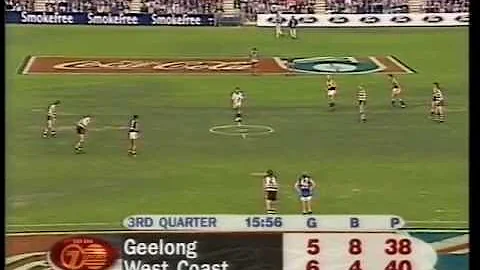 Round 2, 1997 Geelong v West Coast: Ronnie Burns s...