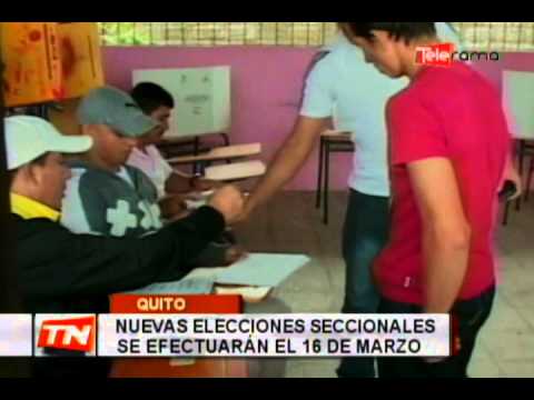 Nuevas elecciones seccionales se efectuarán el 16 de marzo