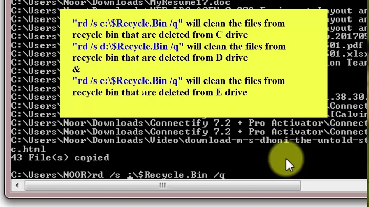 Clean Recycle bin by CMD / Command Prompt 🔥🔥🔥