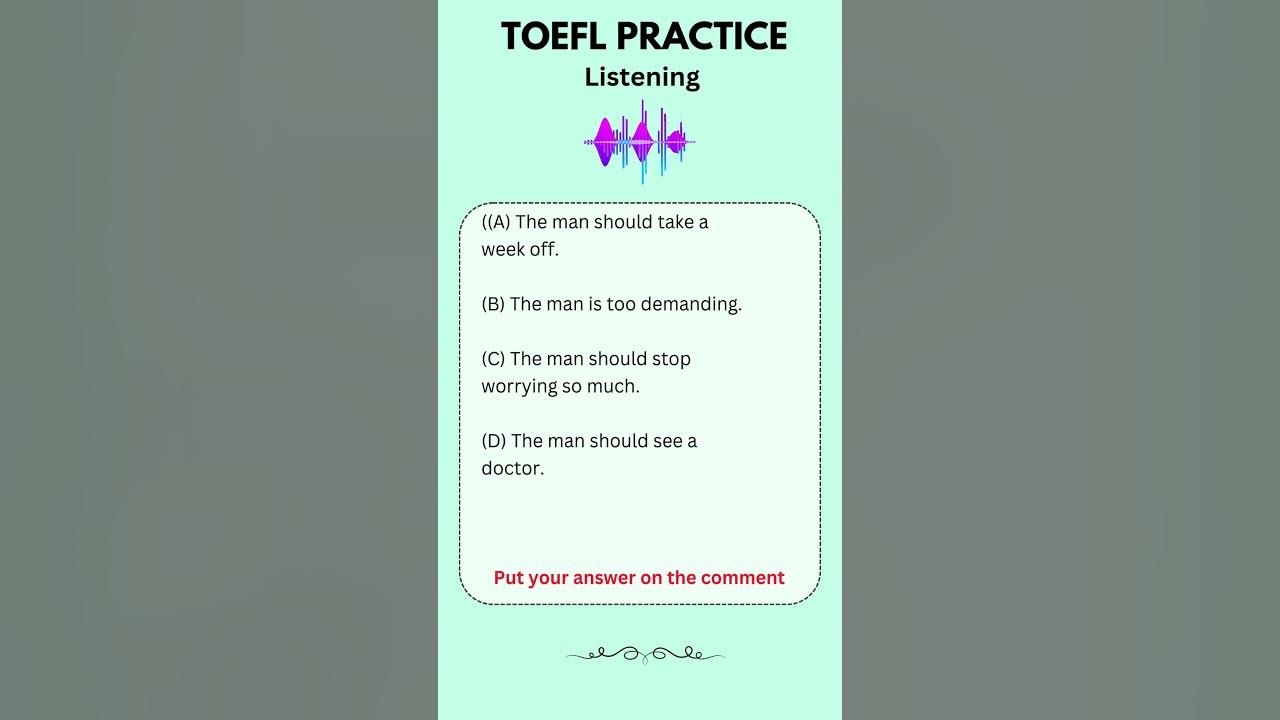 TOEFL Listening Practice - Short Conversation Part A #toefllistening