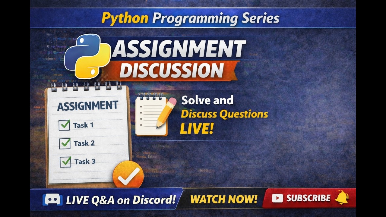 Python Programming Series | Assignment Discussion - YouTube