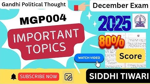 MGP 004 : Important Topics For December Exam 2025 | IGNOU MA History 2nd Year by Siddhi Tiwari 