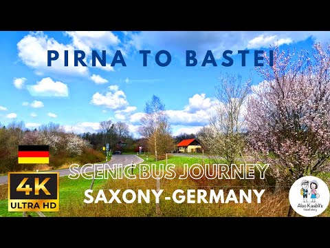 Pirna to Bastei  | Bus Journey | Saxony | 4K | UHD | Easter Trip 2023