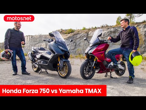👑 ¡Los más TOP entre los maxiscooter! | Yamaha TMAX vs Honda Forza 750 2022 / Prueba 4K / motos.net