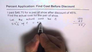 5 of 10 Price Before Percent Discount Word Problem