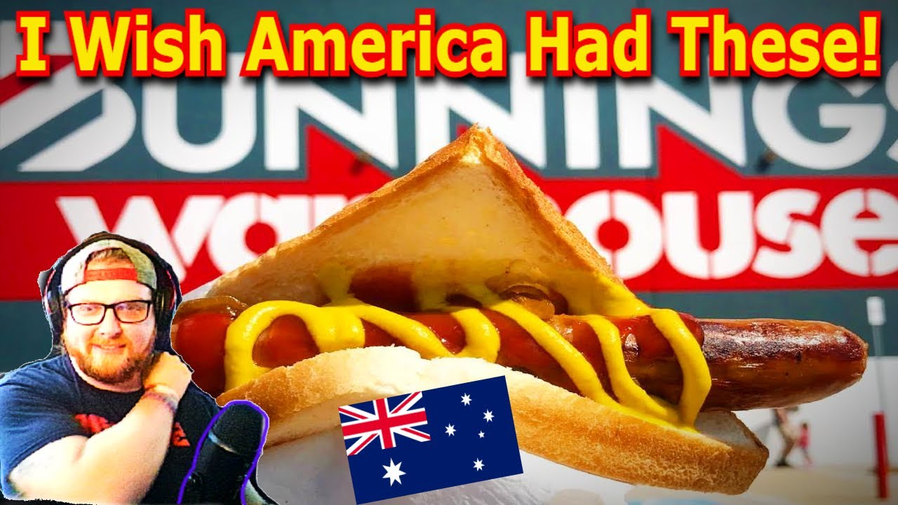 American Reacts to Bunnings Sausage Sizzle Food Review & how to make