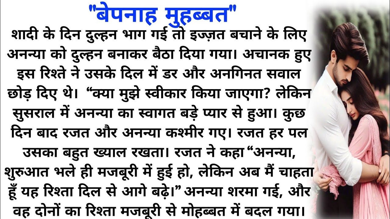 बेपनाह मुहब्बत || dill chuu lene wali kahani ||novel romantic story || husband wife caring story 