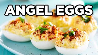 Easy Angel Eggs | Deviled Egg Recipes by MOMables