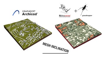Grasshopper script to measure inclination of Archicad meshes using Live Connection plugin.