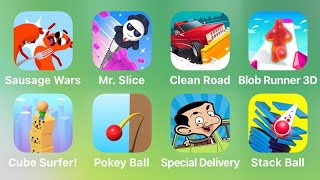 Sausage Wars, Mr Slice, Clean Road, Blob Runner 3D, Cube Surfer, Pokey Ball, Special Delivery screenshot 4