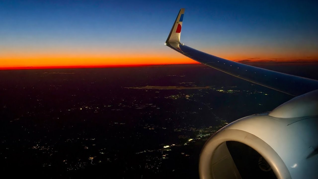 American Airlines Boeing 737 GO AROUND + Sunset Landing into Dallas / Fort Worth, DFW Airport 