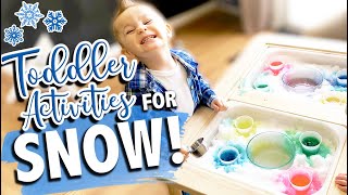 TODDLER SNOW ACTIVITIES | Snow Sensory for Kids | Indoor Snow Activities | The Carnahan Fam