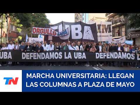 Marcha universitaria: estudiantes y docentes llegan a Plaza de Mayo para protestar contra el ajuste