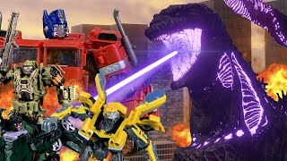 Transformers VS Godzilla!!! | Transformers Stop Motion Animation Crossover Parody |